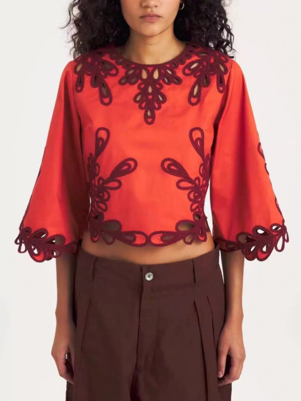 Antik Batik Deva Top 38/Small Red Embroidery Bohemian